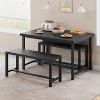 GOCAPTAIN 3-Piece Dining Table Set for 4, Rectangular Kitchen Table with 2 Benches, Small Dining Table Set for Kitchens, Apartments, and Small Spaces - 4 of 4