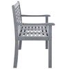 vidaXL Patio Furniture 3 Seater Outdoor Patio Bench Gray Solid Wood Eucalyptus - 3 of 4