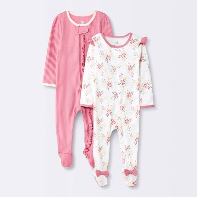 Baby 2pk 'Meadow' Elevated Sleep N' Play with Headwrap - Cloud Island™ Pink Newborn