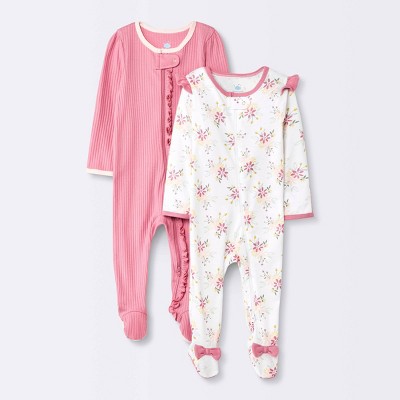 Image of Baby 2pk 'Meadow' Sleep N' Play - Cloud Island™ Pink Newborn