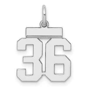 Black Bow Jewelry Sterling Silver, Athletic Collection, Small Polished Number 36 Pendant - 1 of 4