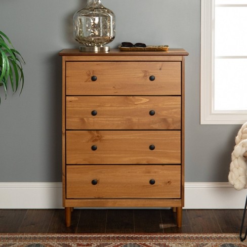 Stiva Classic Mid Century Modern, All Wood 4 Drawer Dressers