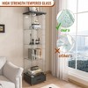 KTMBDW Glass Display Cabinet 4-Tier with Drawer, Curio Cabinets Tempered Glass Floor Standing Bookshelf for Bedroom Living Room - 4 of 4