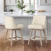 Arceso 26 Inch Bar Stools, 1pc Swivel Counter Stools with Back, Upholstered Barstools, Solid Wood Legs with Footrest - 3 of 4