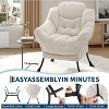Coucheta Lazy Chair Collection - Modern Accent Lounge Armchairs with Side Pockets, Optional Folding Ottoman, Multiple Colors Available - 4 of 4