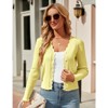 Coolmee Women's Cropped Cardigan Knit ShrugsTops V Neck Button Down Sweaters - 3 of 4