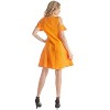 24seven Comfort Apparel Ruffle Cold Shoulder A Line Knee Length Dress - 3 of 4