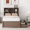 Twin Bed Frame with USB Charging Headboard, Wood Storage Drawers, No Box Spring Needed - Baofuwish - 3 of 4