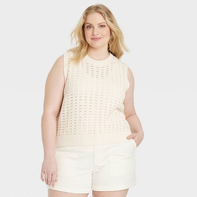 Women's Openwork Sweater Vest - Universal Thread™