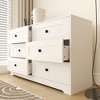 HDZNVF Chest of Drawer With 6 Drawers White Color Farm Door - 2 of 4