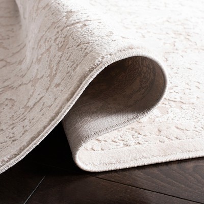 Elegant Ivory Floral Hand-Knotted Runner Rug - 2'3" x 6'