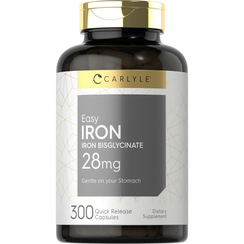 Carlyle Easy Iron 28 mg (Iron Bisglycinate) | 300 Capsules, 1 of 4