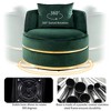 Racxily 360 Degree Swivel Accent Chair, Velvet Modern Upholstered Barrel Chairs, Over-Sized Soft Chair with Seat Cushion - 3 of 4