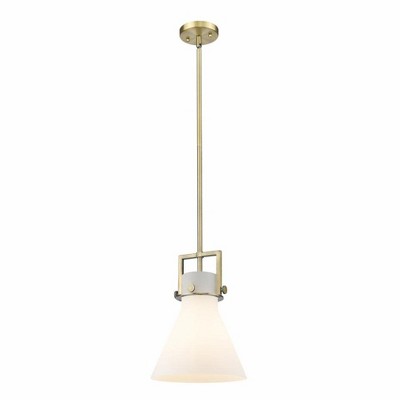 Newton Cone - 1 Light Stem Hung Pendant In Industrial Style-13.63 Inches Tall and 10 Inches Wide