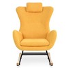 Teddy Upholstered Rocking Glider with Adjustable Headrest and Side Pocket - 3 of 4