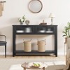 Entryway Table, Wood Console Table with 2 Glass Drawers, 2 Tier Sofa Table with Storage for Living Room, Foyer Tables for Entryway - 3 of 4