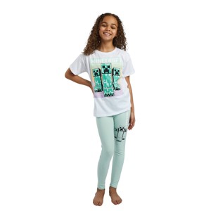 Minecraft Creepers Girl's Short-Sleeve Tee and Leggings 2-Piece Set - 1 of 4