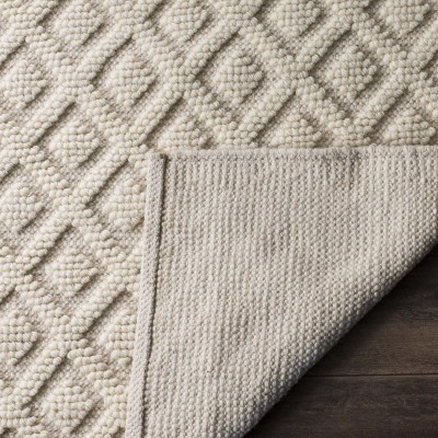 Ivory Hand-Knotted Wool and Cotton Area Rug, 4' x 6'