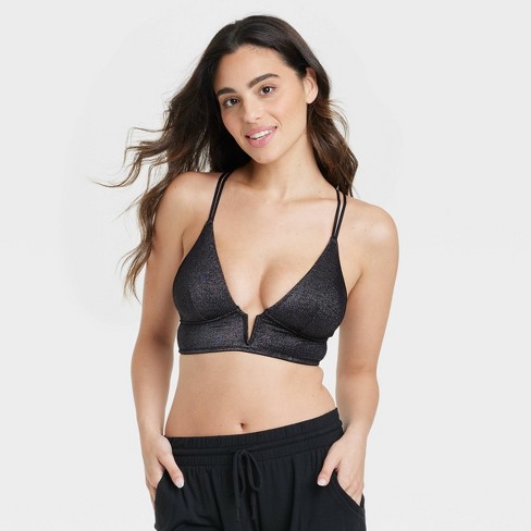 Women's Shimmer Bralette - Auden™ Black L : Target