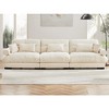 TiramisuBest Extra Large 3 Seat Modern Velvet Sofa, Oversize Sofa with Waist Pillows and Throw Pillows - 3 of 4
