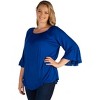 Plus Bell Sleeve Loose Fit Tunic Top - 24seven Comfort Apparel™ - 2 of 4