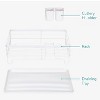 LunaLulinlk Dish Drainer Rack - Plate, Cutlery, Pots and Pans Drying Rack for Kitchen - Modern Retro Design Drip Tray with Metal Rack - White - 3 of 4