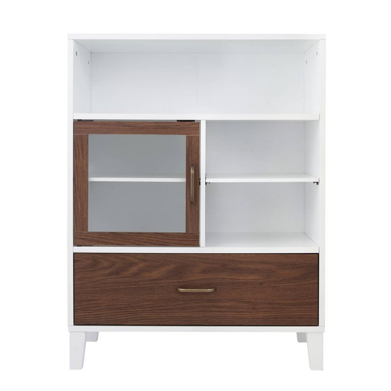 Teamson Home Tyler Two Tone Modern Wooden Floor Storage Cabinet Walnut/White - Elegant Home Fashions, 6 of 10