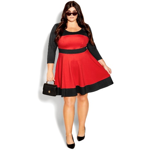 City Chic  Women's Plus Size Valerie Dress - Red - 22w : Target