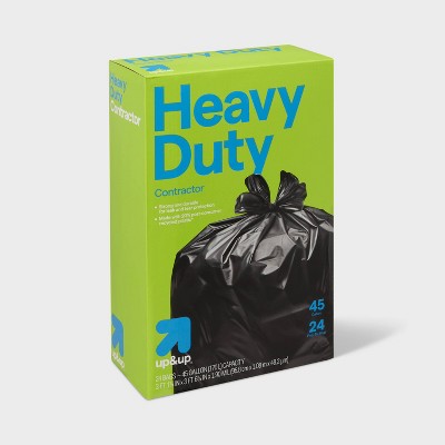 Heavy-Duty Contractor Flap-Tie Trash Bags - 45gal/24ct - up&up™: BPA-Free, Resin
