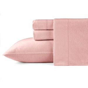 Pointehaven 180 GSM Brushed Cotton Solid Soft Flannel Deep Pocket Oversized Sheet Set - 1 of 4