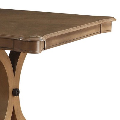 Gray Oak Extendable Rectangular Dining Table for Six