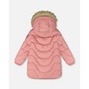 Deux par Deux Girl Long Wavy Quilt Puffy Winter Coat Dusty Pink - 3 of 4