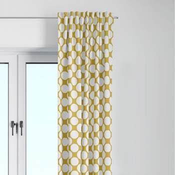 Bacati - Large Dots Yellow Cotton Printed Single Window Curtain Panel