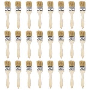 Unique Bargains Bristle Wall Treatment Tool Paint Brush with Wooden Handle 24 Pcs - 1 of 4