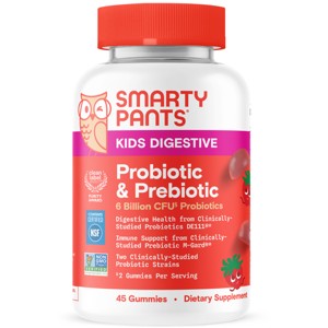 SmartyPants Kids Prebiotic & Probiotic Immunity & Digestive Health Gummy Vitamins - Strawberry Crème - 45 ct - 1 of 4