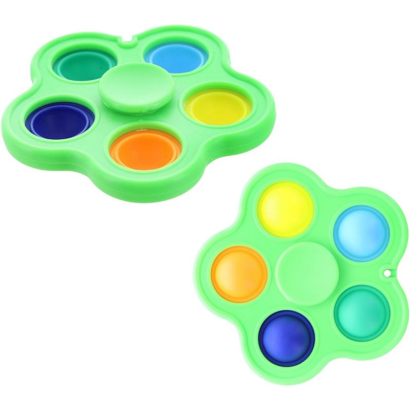 BOB Gift Pop Fidget Toy Spinner Green 5-Button Bubble Popping Game, 2 of 8
