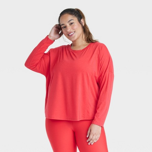 Women s Leggings friendly Long Sleeve Top All In Motion Red 3x Target