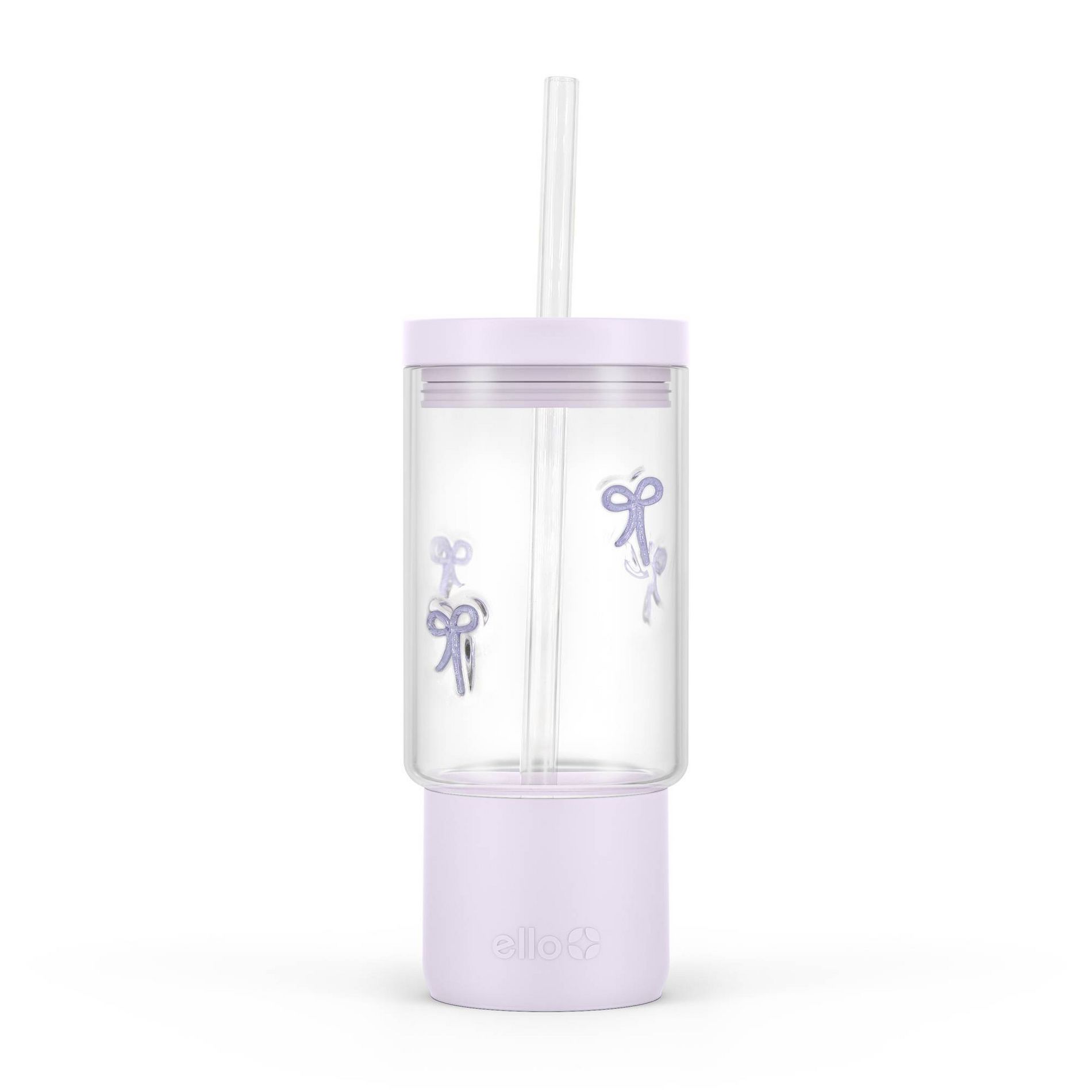 Ello Charmed 18oz Bow Glass Straw Tumbler