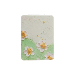 Unique Bargains Rectangular Hand-drawn Makeup Mirror Green 1 Pc - 1 of 3