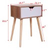 Sevobal Nightstands End Table With Drawer With Drawer, Open Compartment, Simple Design, Pine Wood Legs, 2 Sets, Multicolored, 15.7"*11.7"*23.1" - 3 of 4