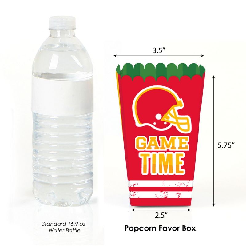 Big Dot of Happiness The Big Game - Red and Yellow - Football Party Favor Popcorn Treat Boxes - Set of 12, 2 of 6