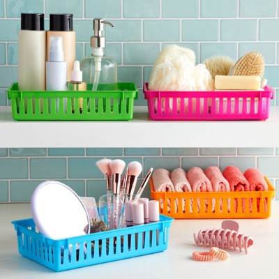 Bright Creations Small Multicolor Plastic Storage Bins, Set of 8