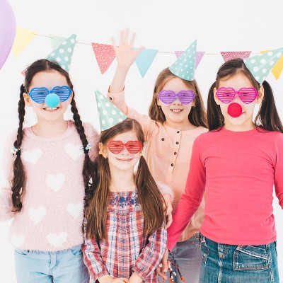 Joyfy 32 Packs Valentine Heart Shade Glasses with Cards, Kids Party Favors & Classroom Exchange Prize Supplies