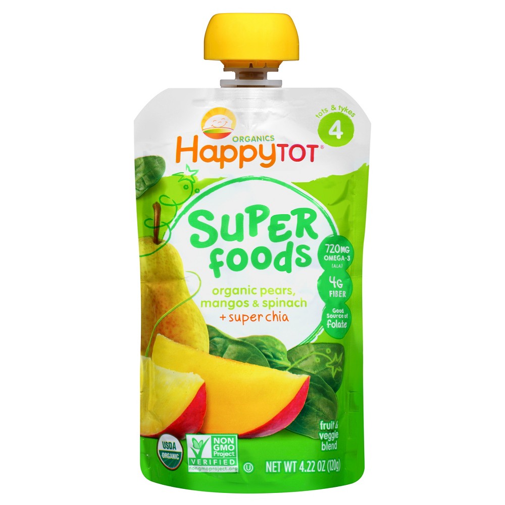 UPC 852697001293 product image for Happy Tot Spinach, Mango & Pear Organic Superfoods - 4.22 oz | upcitemdb.com