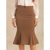 Allegra K Women's High Waist Ruffle Hem Fishtail Mermaid Midi Bodycon Skirt - 2 of 4