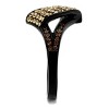 Slickblue Ip Black Pave Ring for Women, Stainless Steel with Smoked Quartz Synthetc Crystals, Crossover Design, 5–10 - 4 of 4