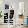 Fredees LED Mirror Jewelry Cabinet, Standing Lockable Armoire with Arched Full-Length Mirror & Adjustable LED Lights, Space-Saving Jewelry Organizer - 3 of 4