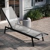 Emma and Oliver Set of 2 Textilene Adjustable 5 Position Patio Chaise Lounge and Metal Frame - 4 of 4