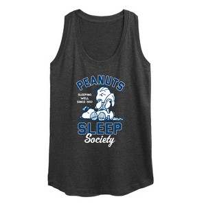 Women's - Peanuts - Peanuts Sleep Society Graphic Racerback Tank - 1 of 4