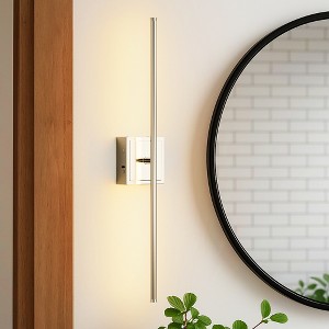 DORESshop 28 in. 1-Light Wall Sconces Nickel Wireless Lights with Remote 350¡ã Rotation (2-Pack) - 1 of 4